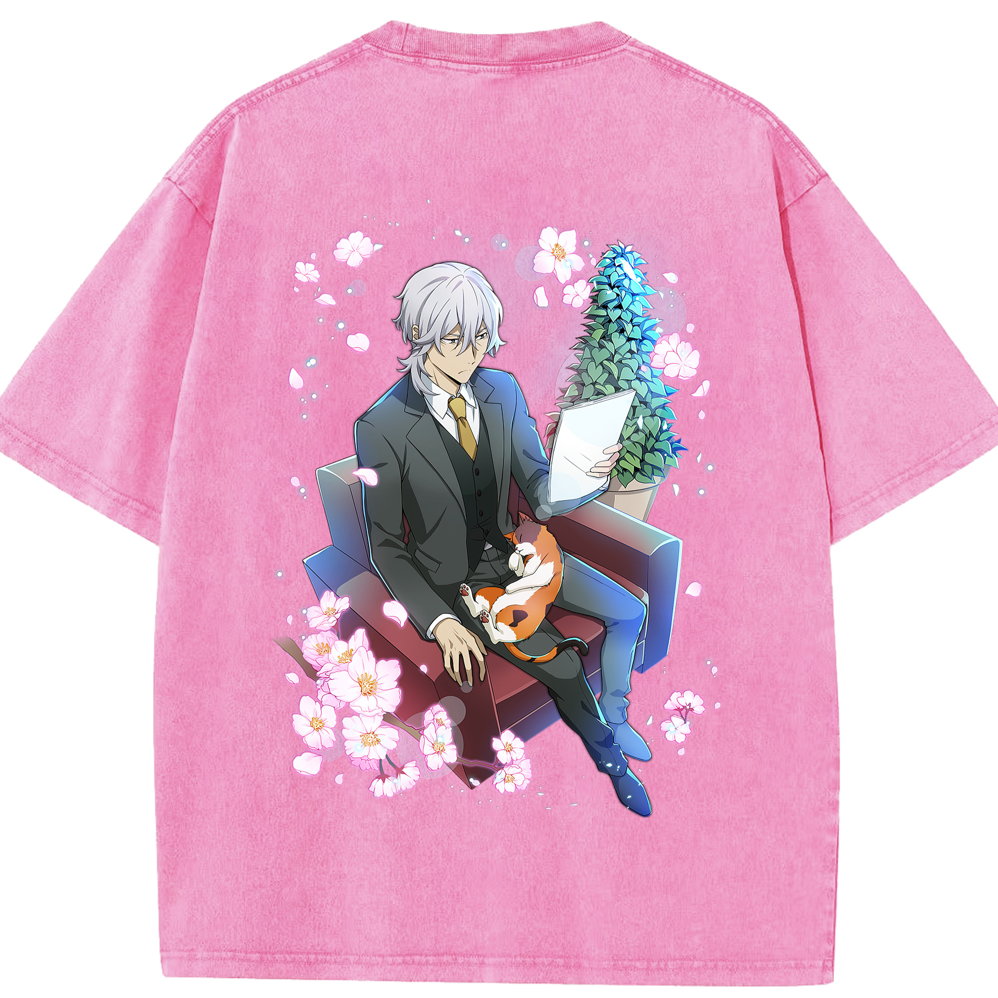（画像用） 文豪ストレイドッグス Bungo Stray Dogs 綿100% ヴィンテージ風 半袖Tシャツ（背面プリント）